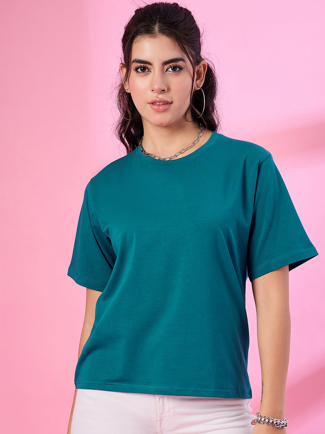 Buy Blue Cotton T-shirt for Women