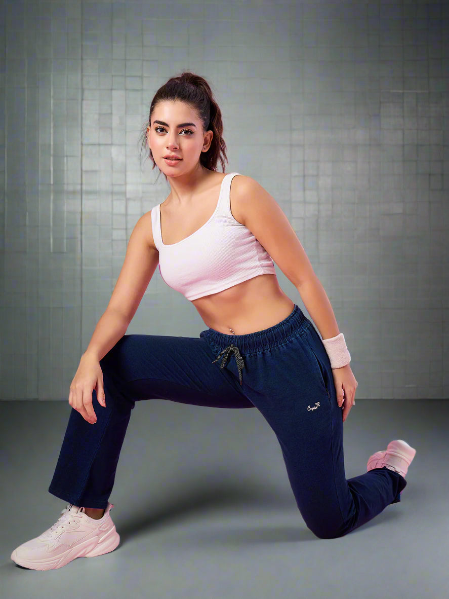 Cotton Track Pants With Zippered Pockets