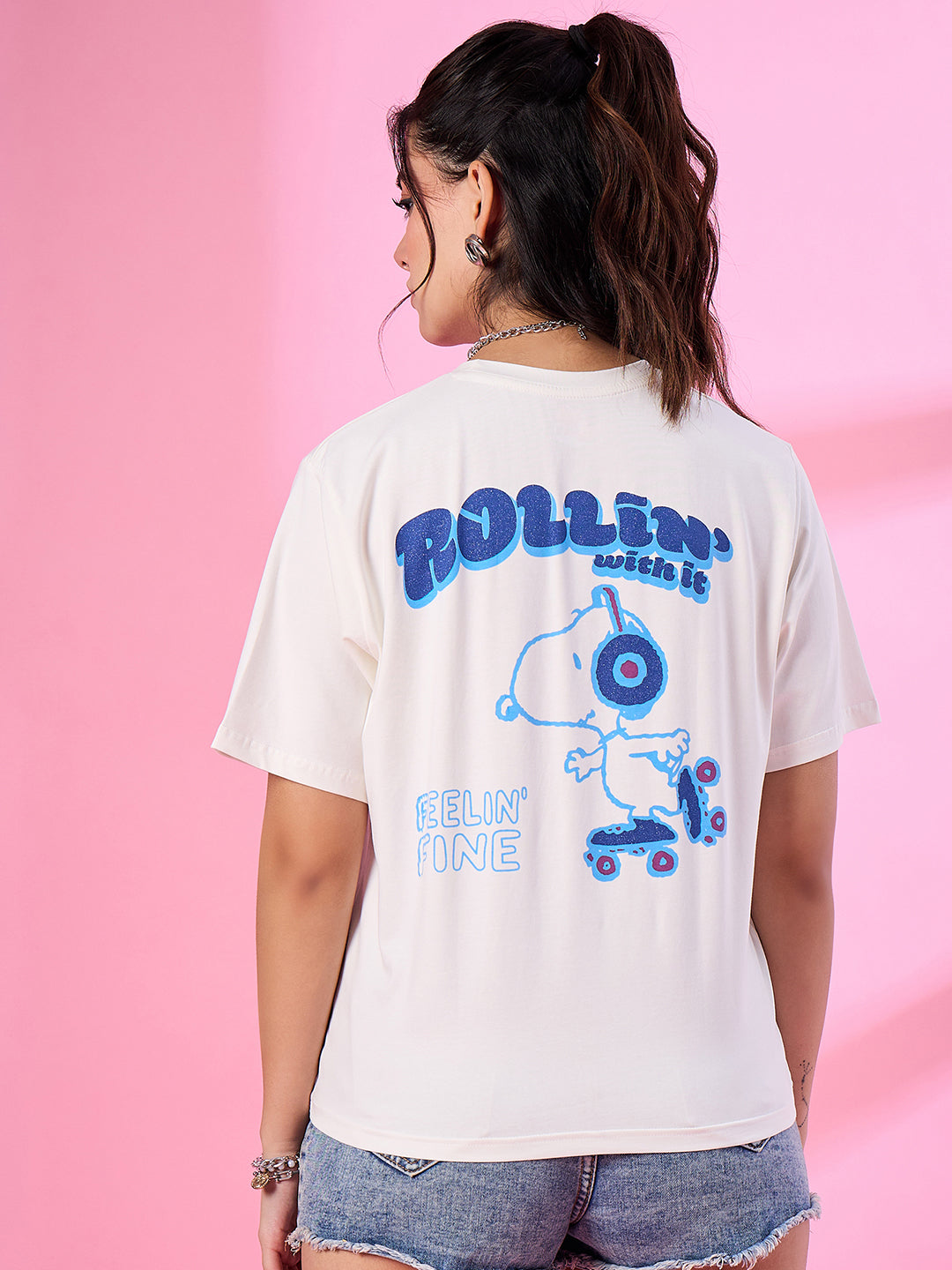 Casual oversized cotton t-shirt for women