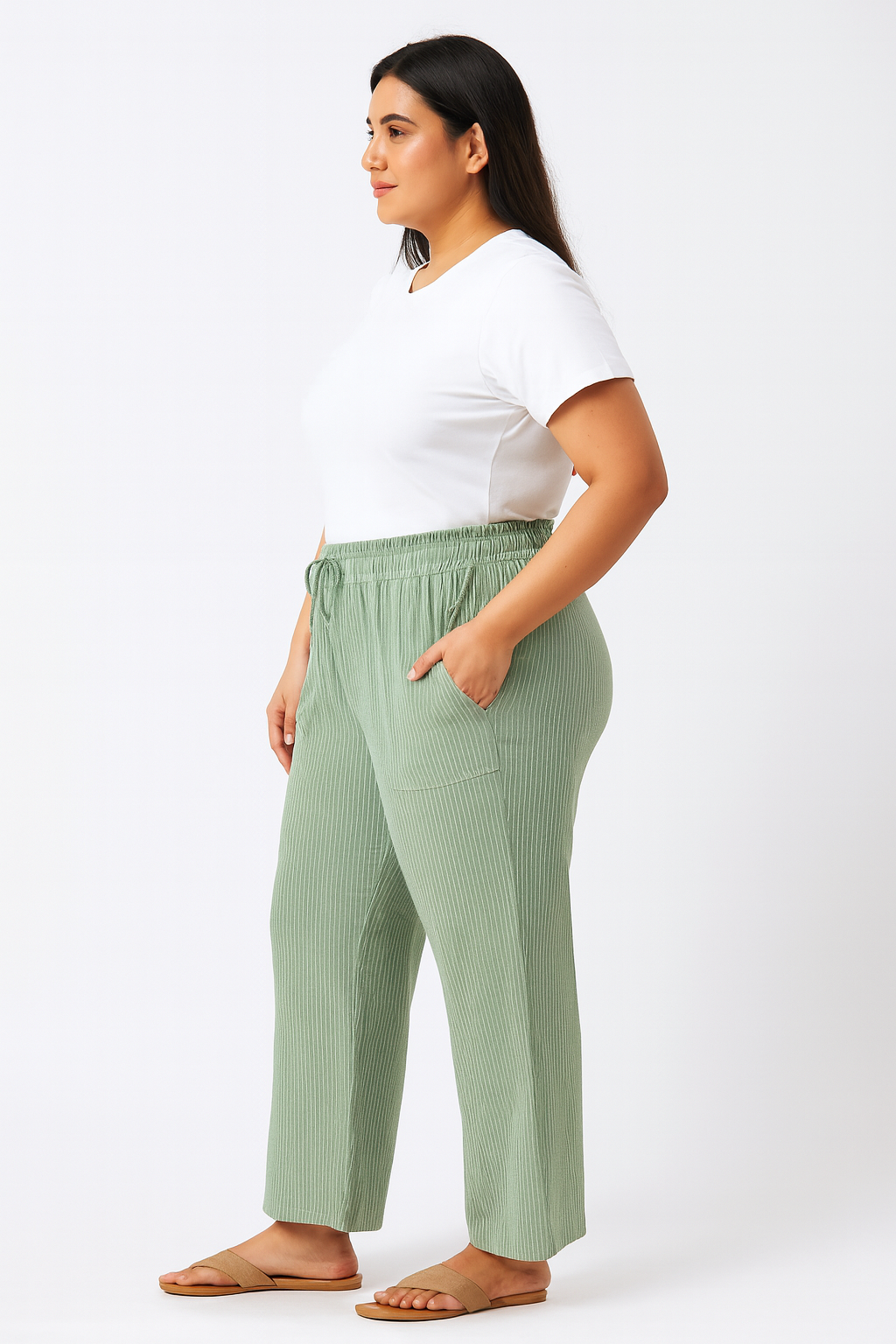 Women’s Cotton Striped Pajama Pants | High Waisted | Sizes L–5XL