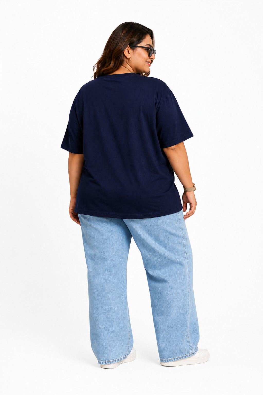 Cupid Woman Basic Printed Cotton Tees In Plus Sizes