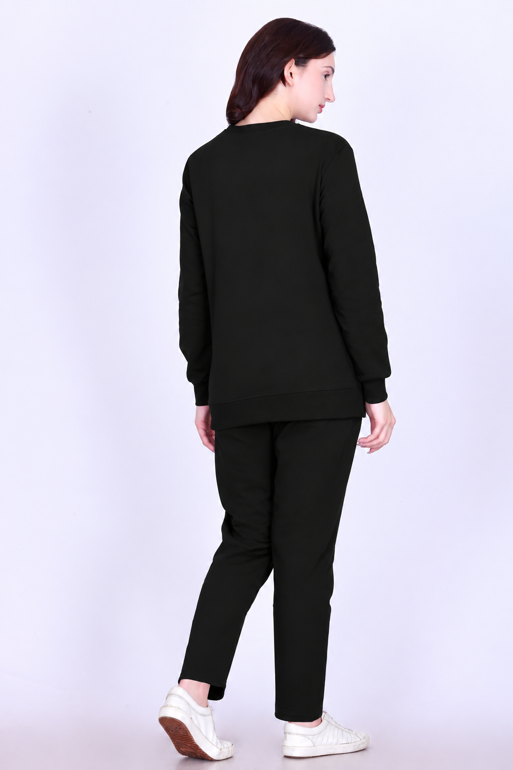 Women’s Cotton Fleece Co-Ord Set – Winter Wear-Black