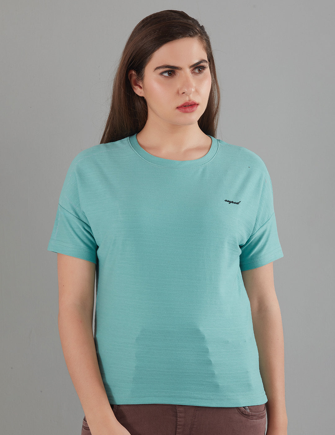 Women Plain Short T-shirts -Sage