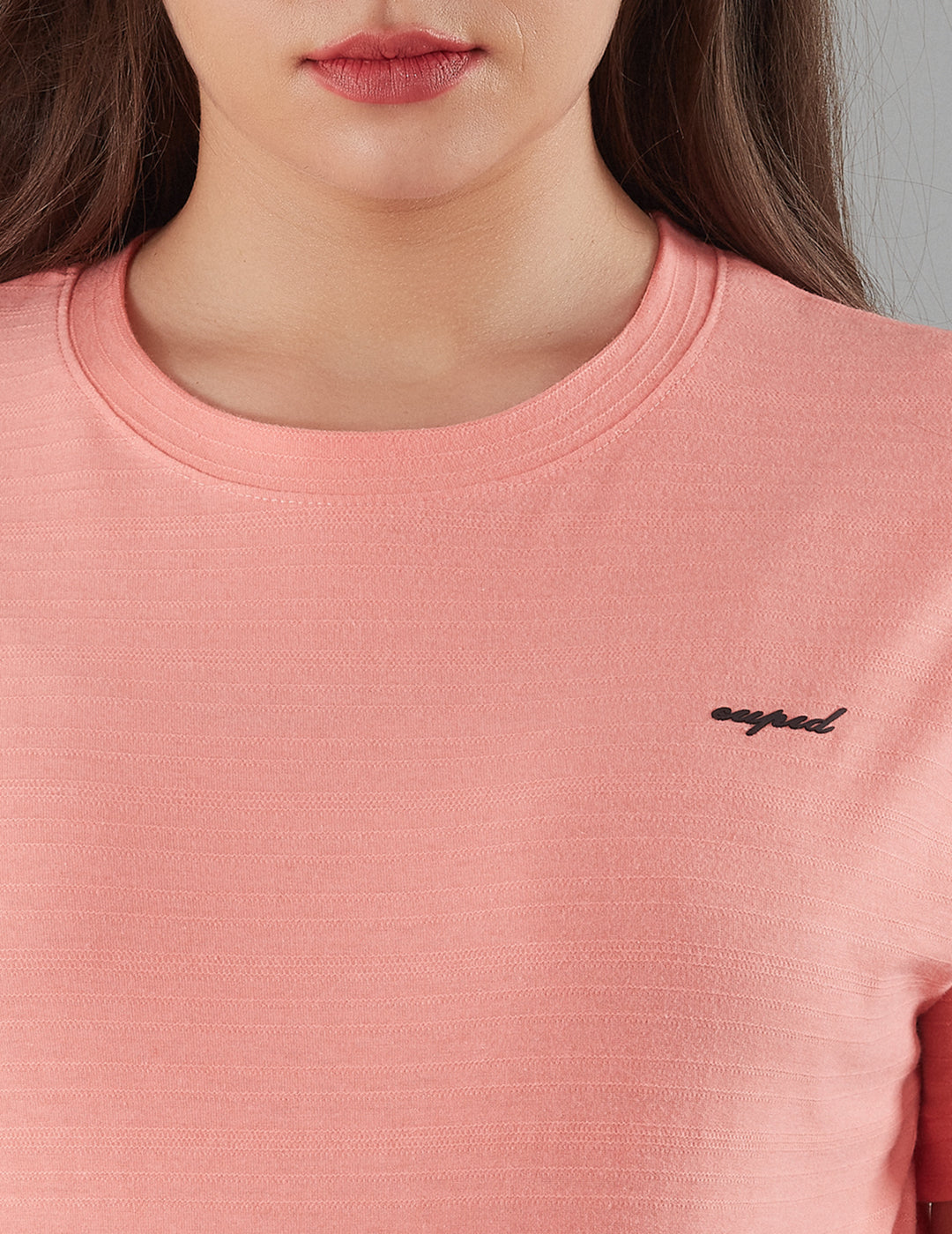 Women Plain Short T-shirts - Peach