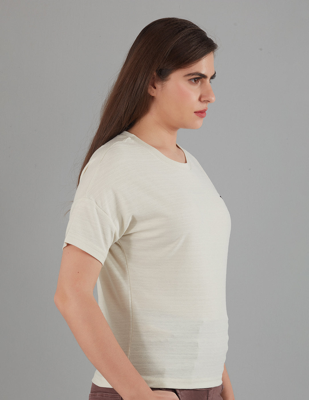 Women Plain Short T-shirts - Off White