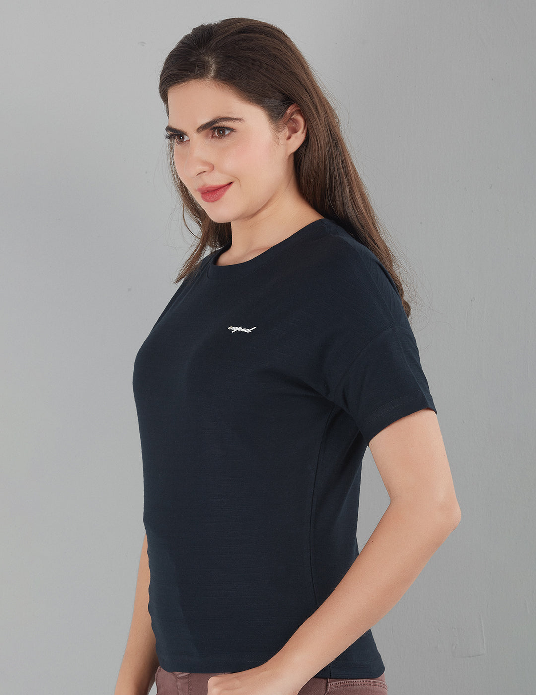 Women Plain Short T-shirts - Imperial Blue