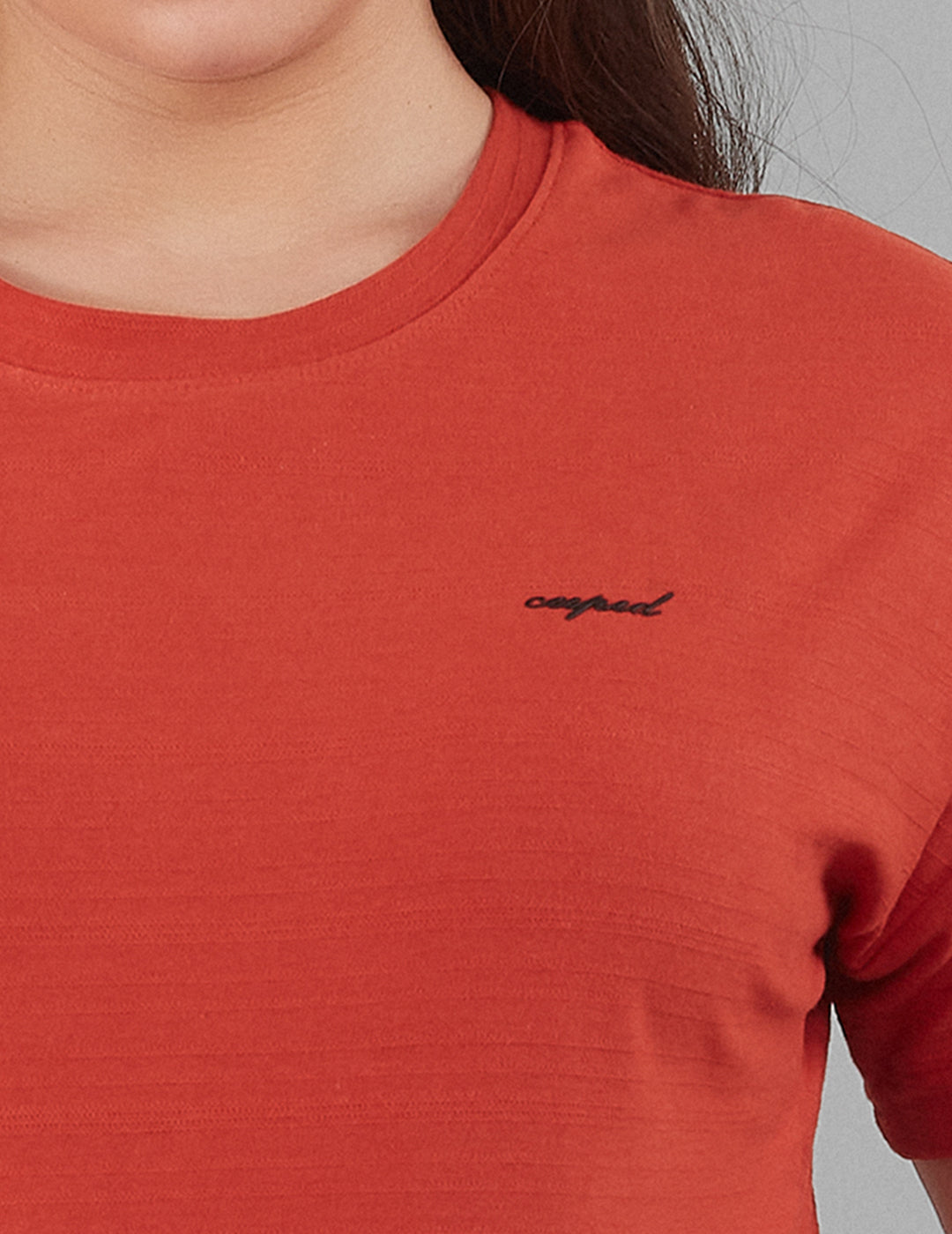 Women Plain Short T-shirts - Rust