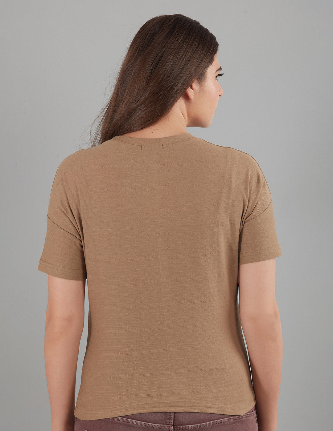 Women Plain Short T-shirts - Tortilla
