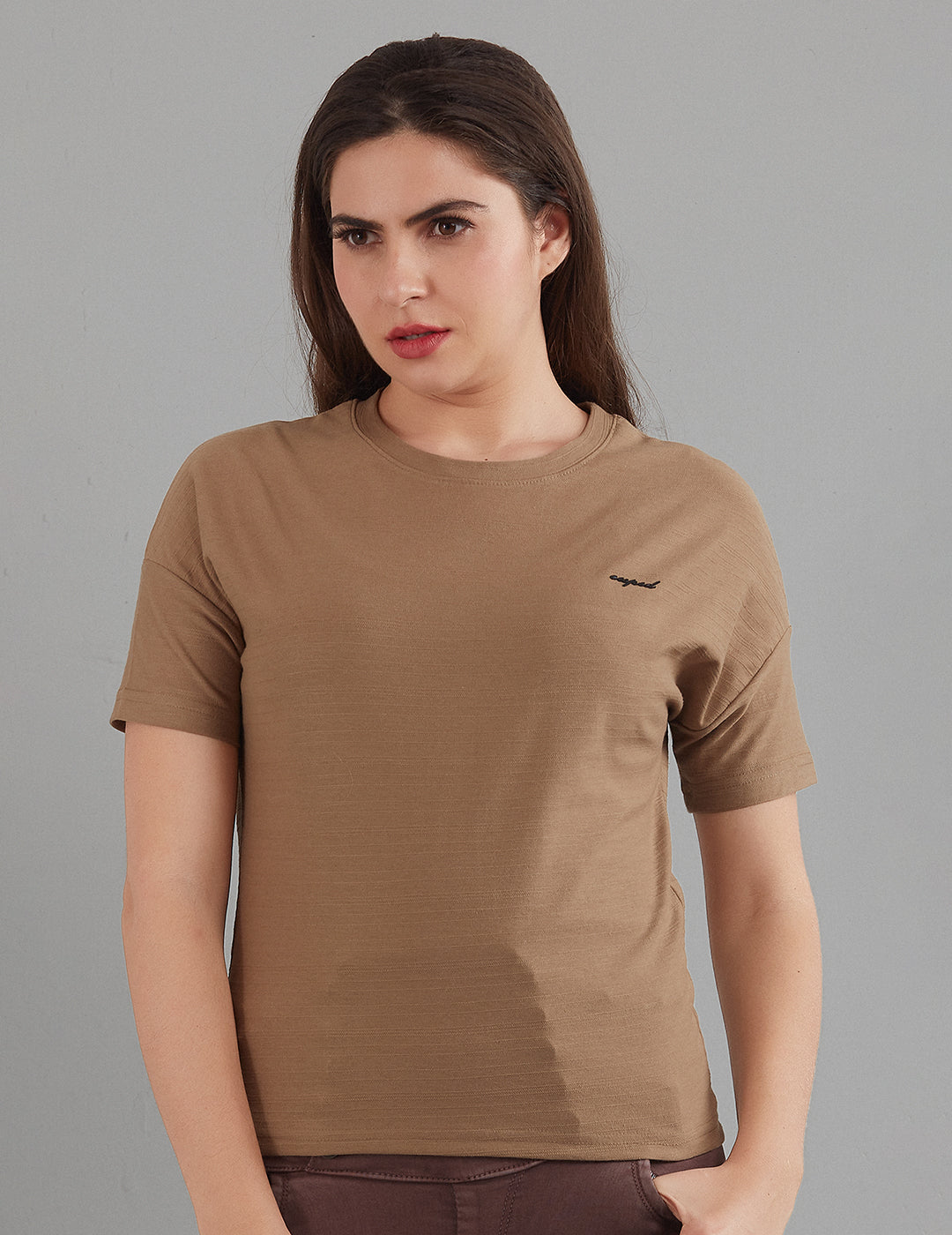 Women Plain Short T-shirts - Tortilla