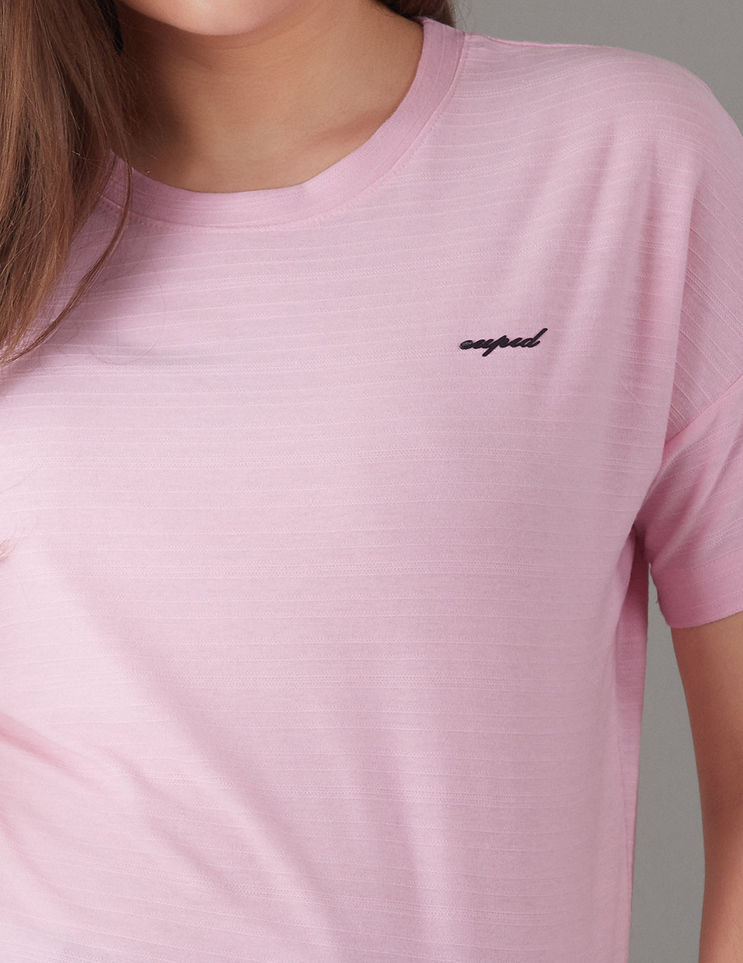 Women Plain Short T-shirts -Pink