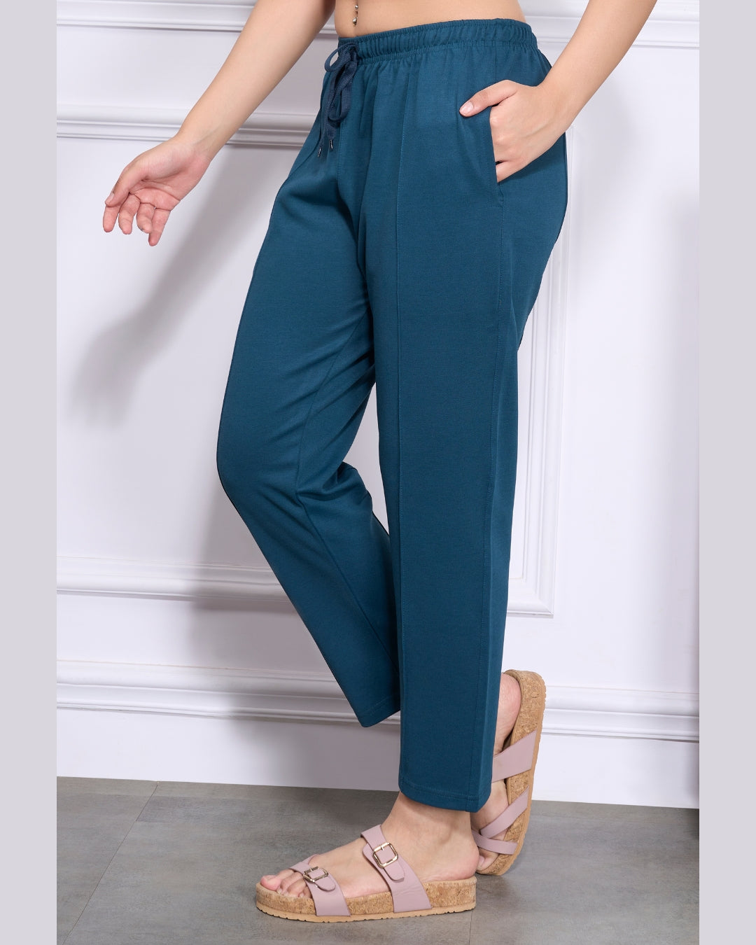 Bottle Green Women's Cotton Trouser
