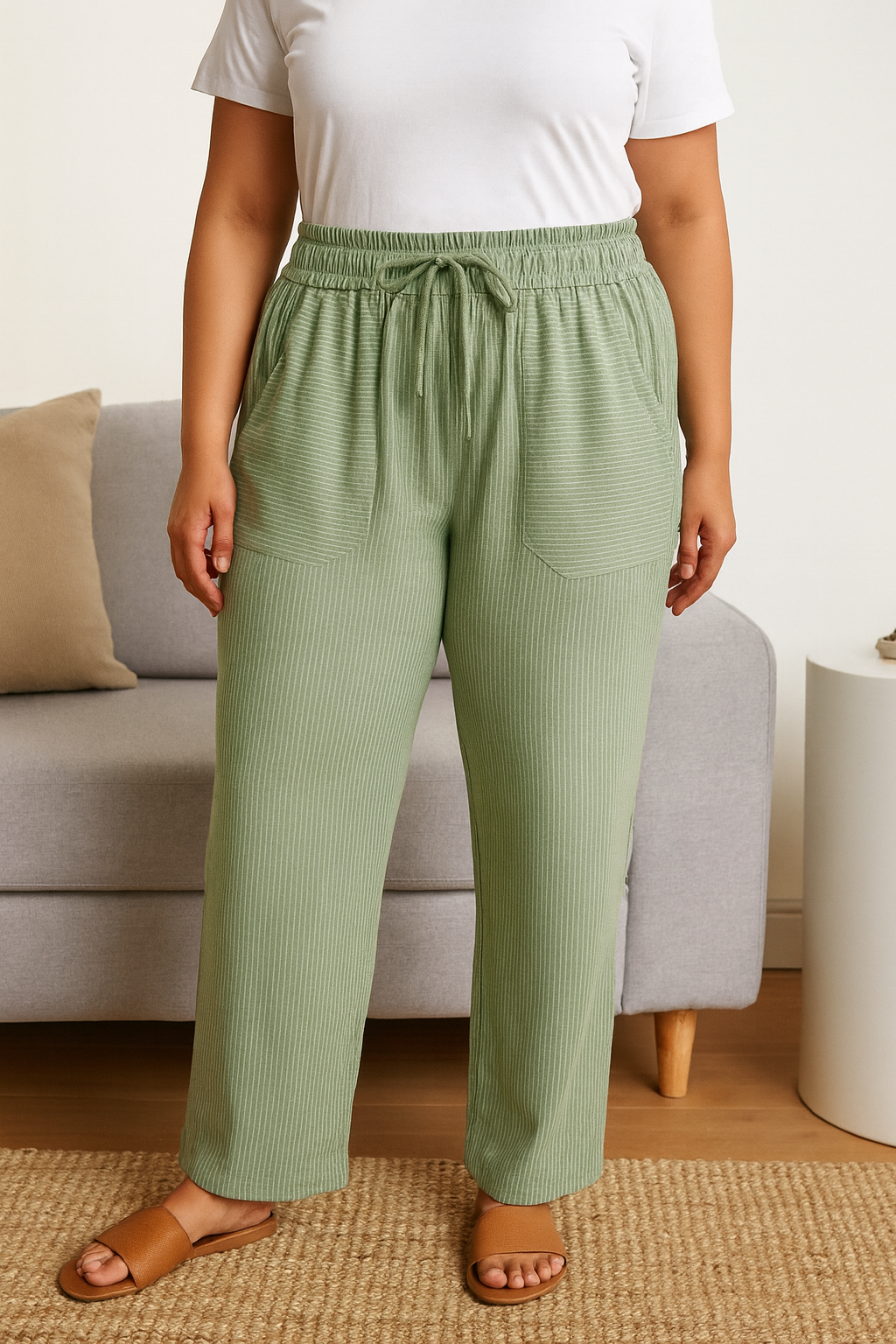 Women’s Cotton Striped Pajama Pants | High Waisted | Sizes L–5XL
