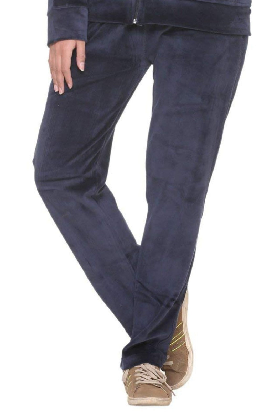 Winter Cotton Velvet Pyjamas For Women - Navy Blue