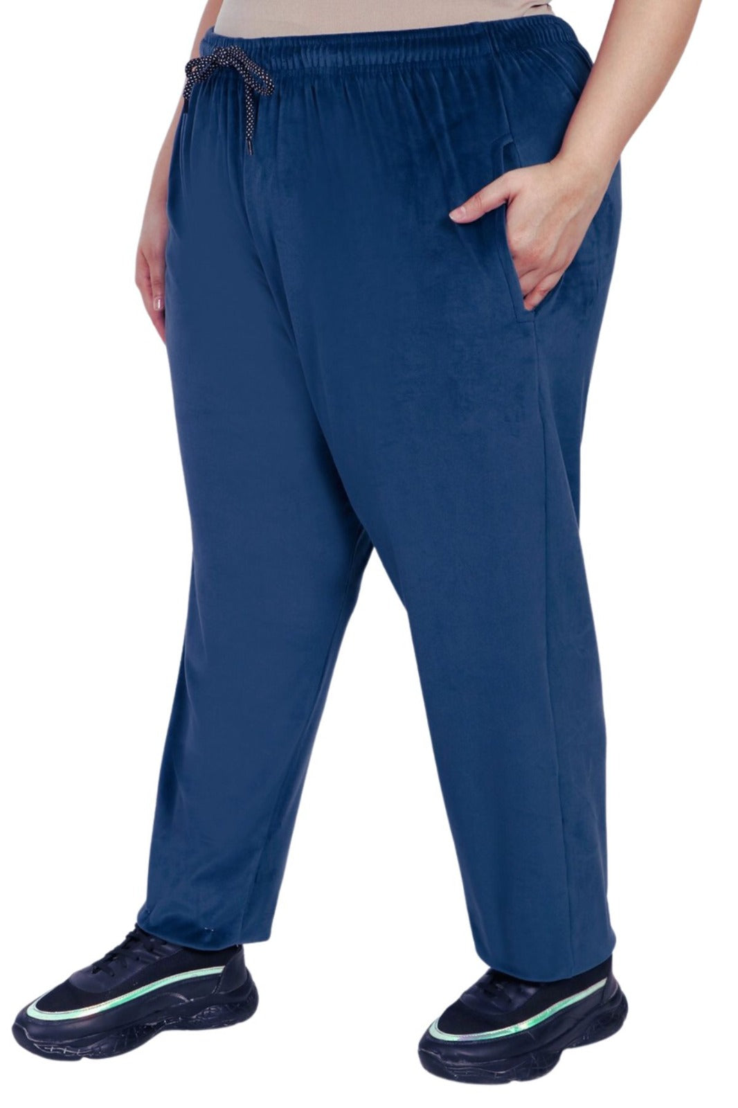 Winter Cotton Velvet Pyjamas For Women - Peacock Blue