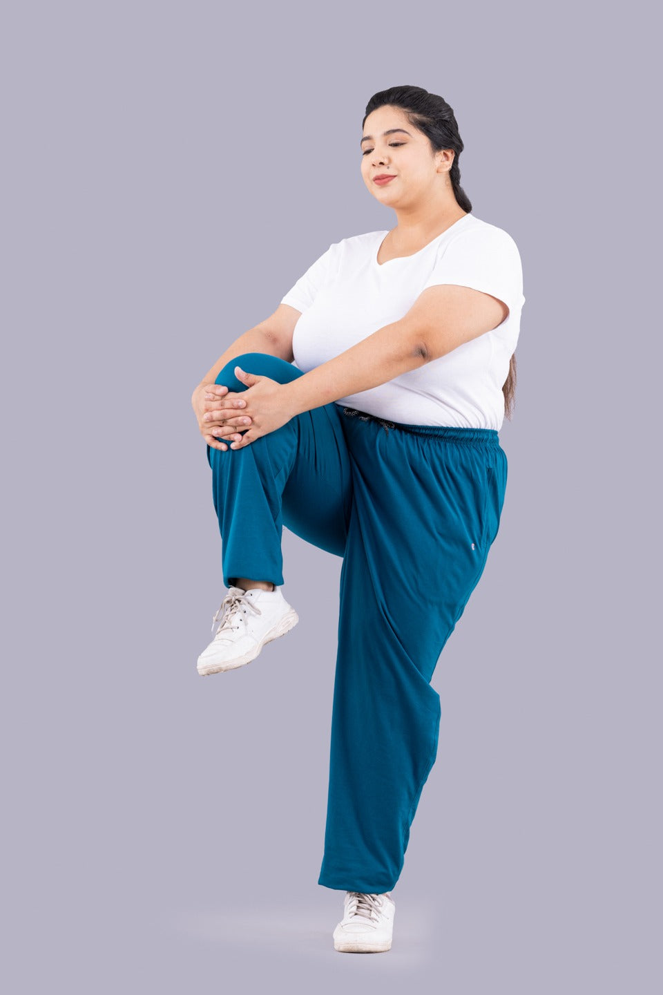 Women's Plus Size Grey Cotton Trackpant