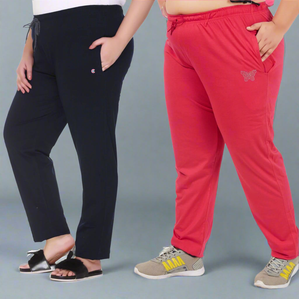 Stylish Plus Size Cotton Track Pants For Women