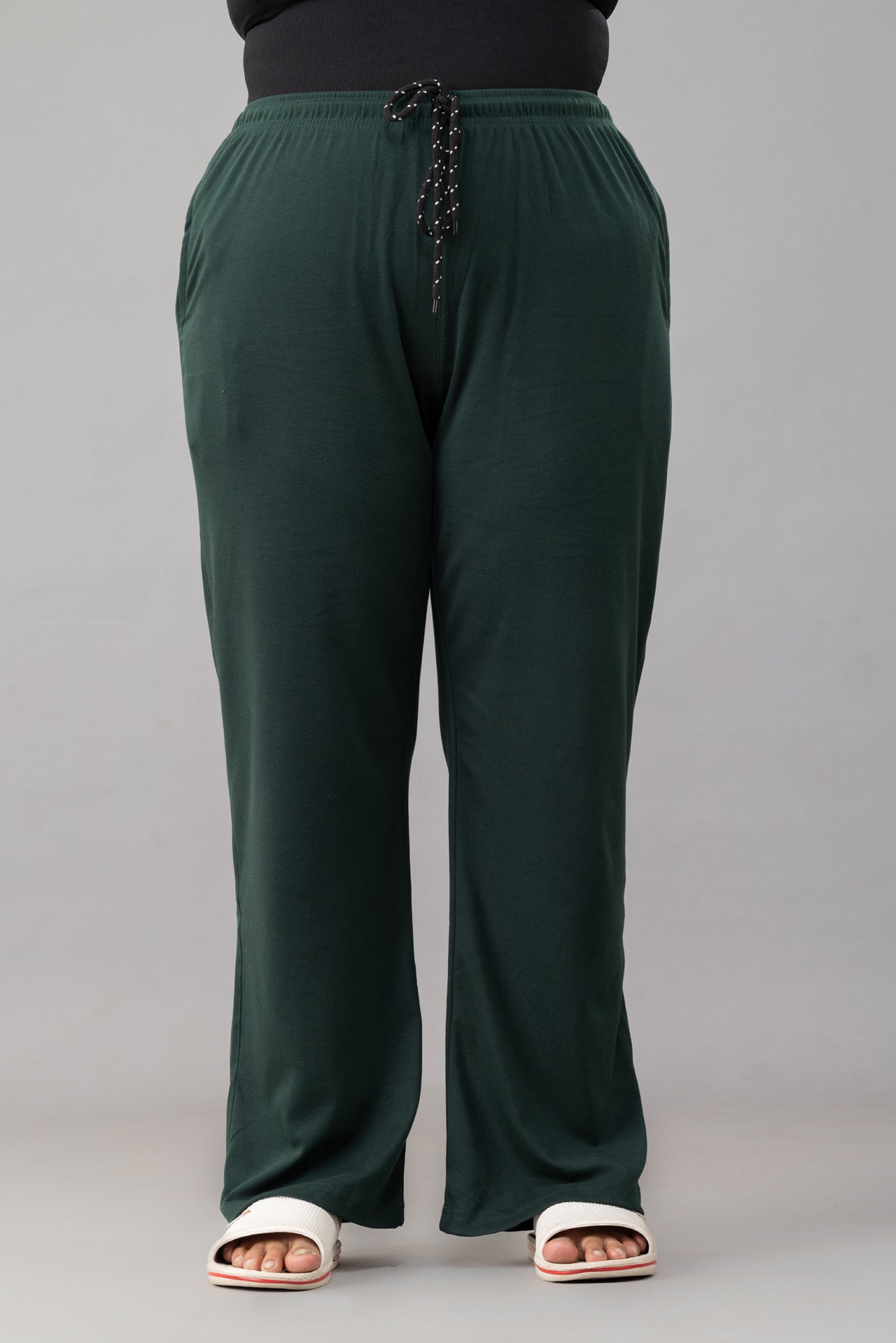 High Rise Cotton Straight Fit Trackpants (Available in Plus Size)