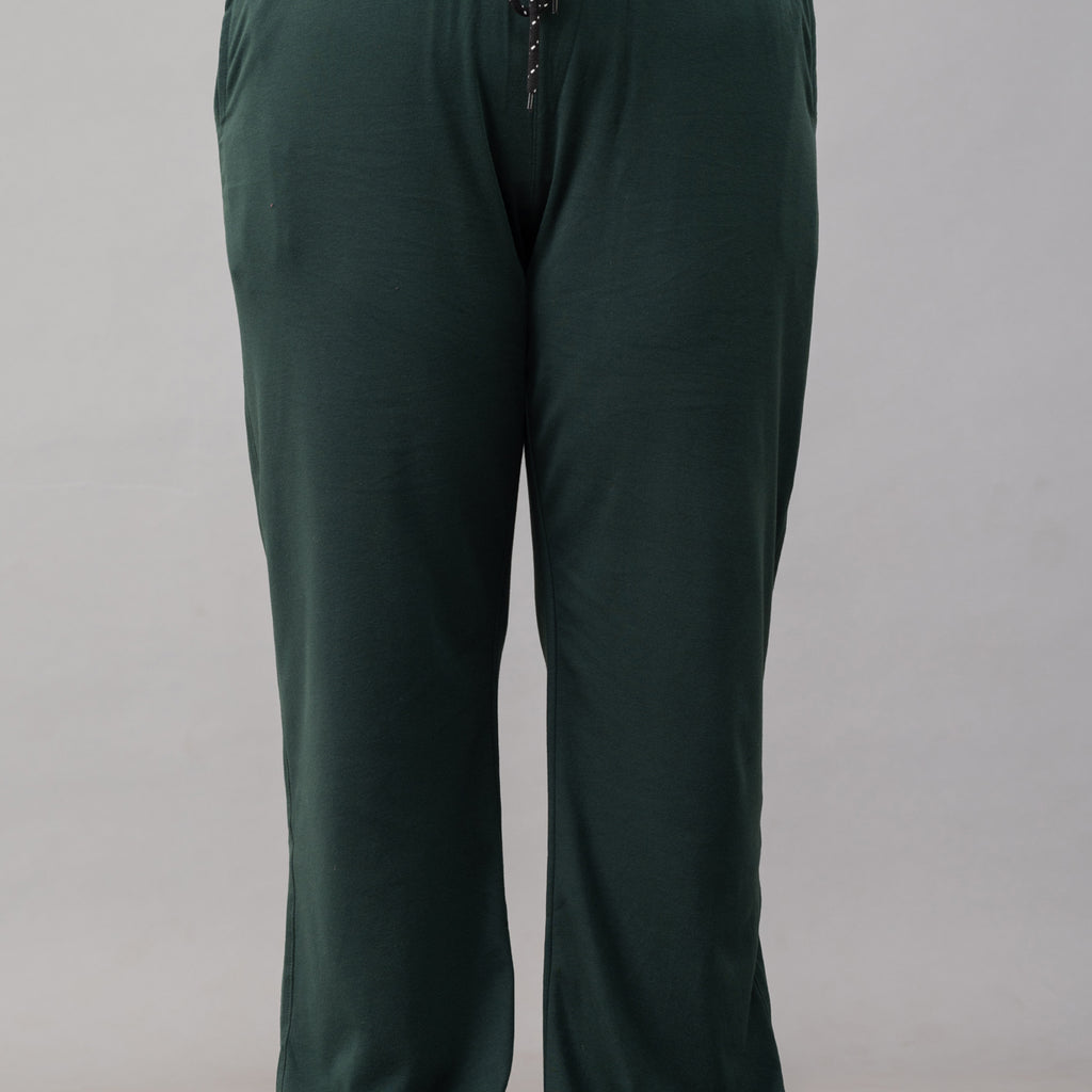 High Rise Cotton Straight Fit Trackpants (Available in Plus Size)
