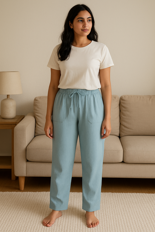 Women’s Cotton Striped Pajama Pants | High Waisted | Sizes L–5XL
