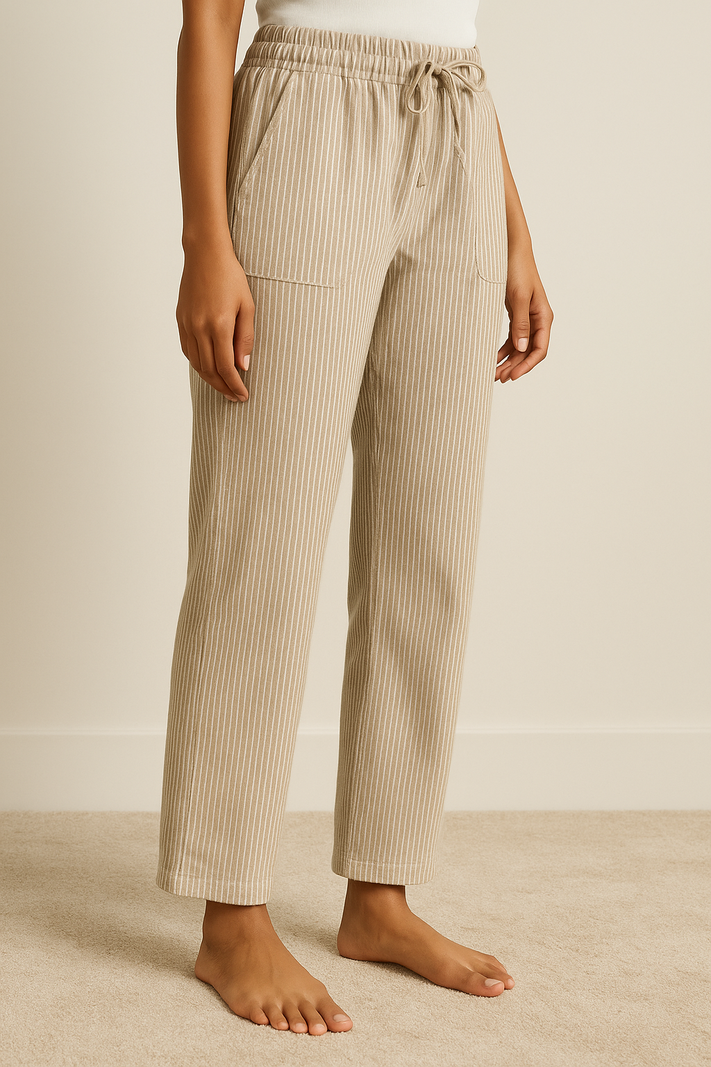 Women’s Cotton Striped Pajama Pants | High Waisted | Sizes L–5XL