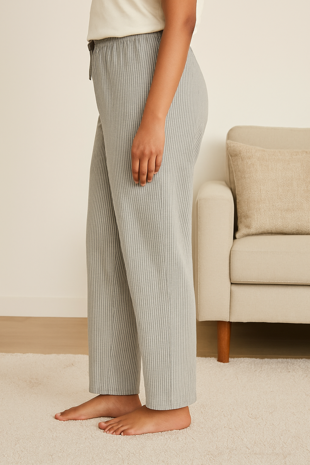 Women’s Cotton Striped Pajama Pants | High Waisted | Sizes L–5XL