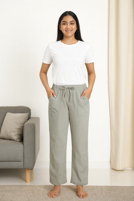 Women’s Cotton Striped Pajama Pants | High Waisted | Sizes L–5XL