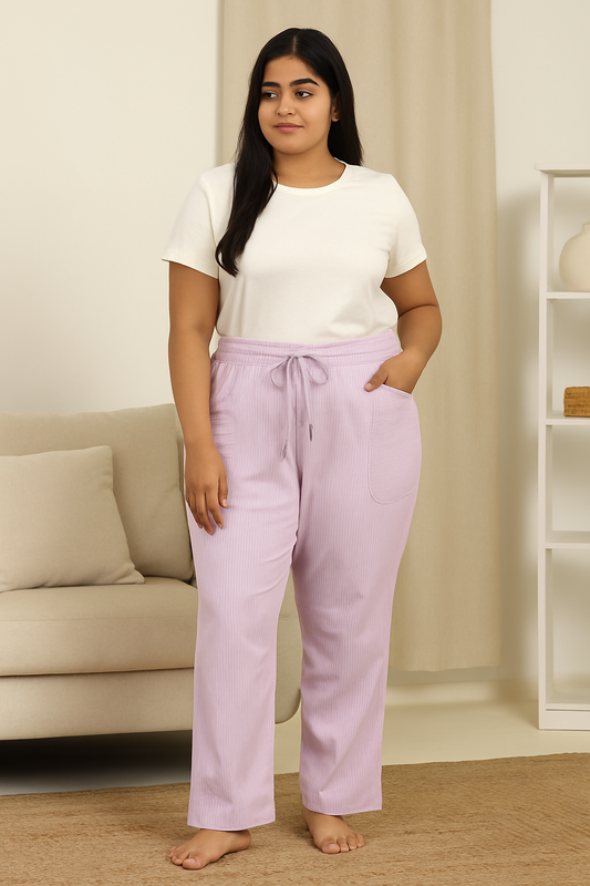 Women’s Cotton Striped Pajama Pants | High Waisted | Sizes L–5XL