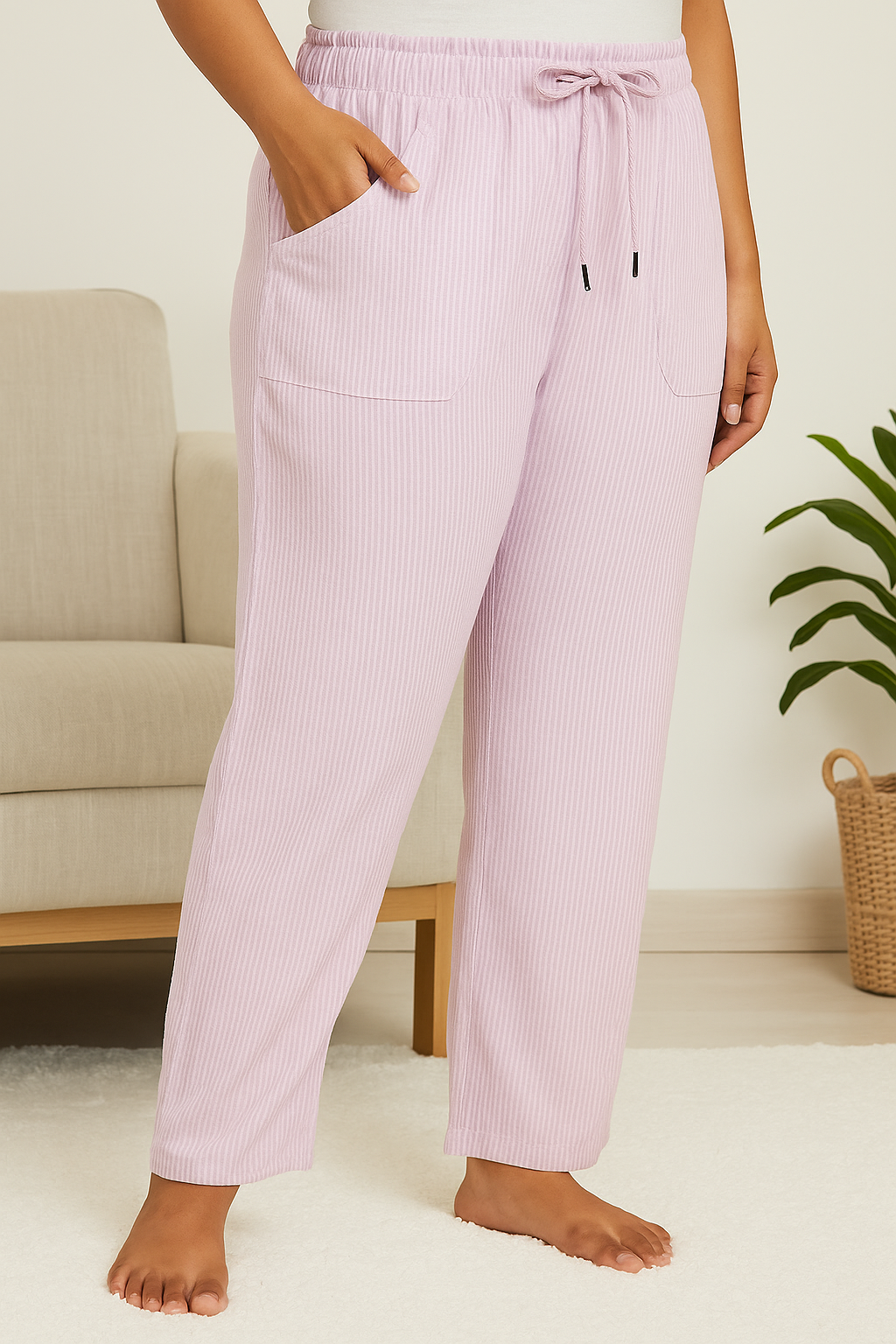Women’s Cotton Striped Pajama Pants | High Waisted | Sizes L–5XL