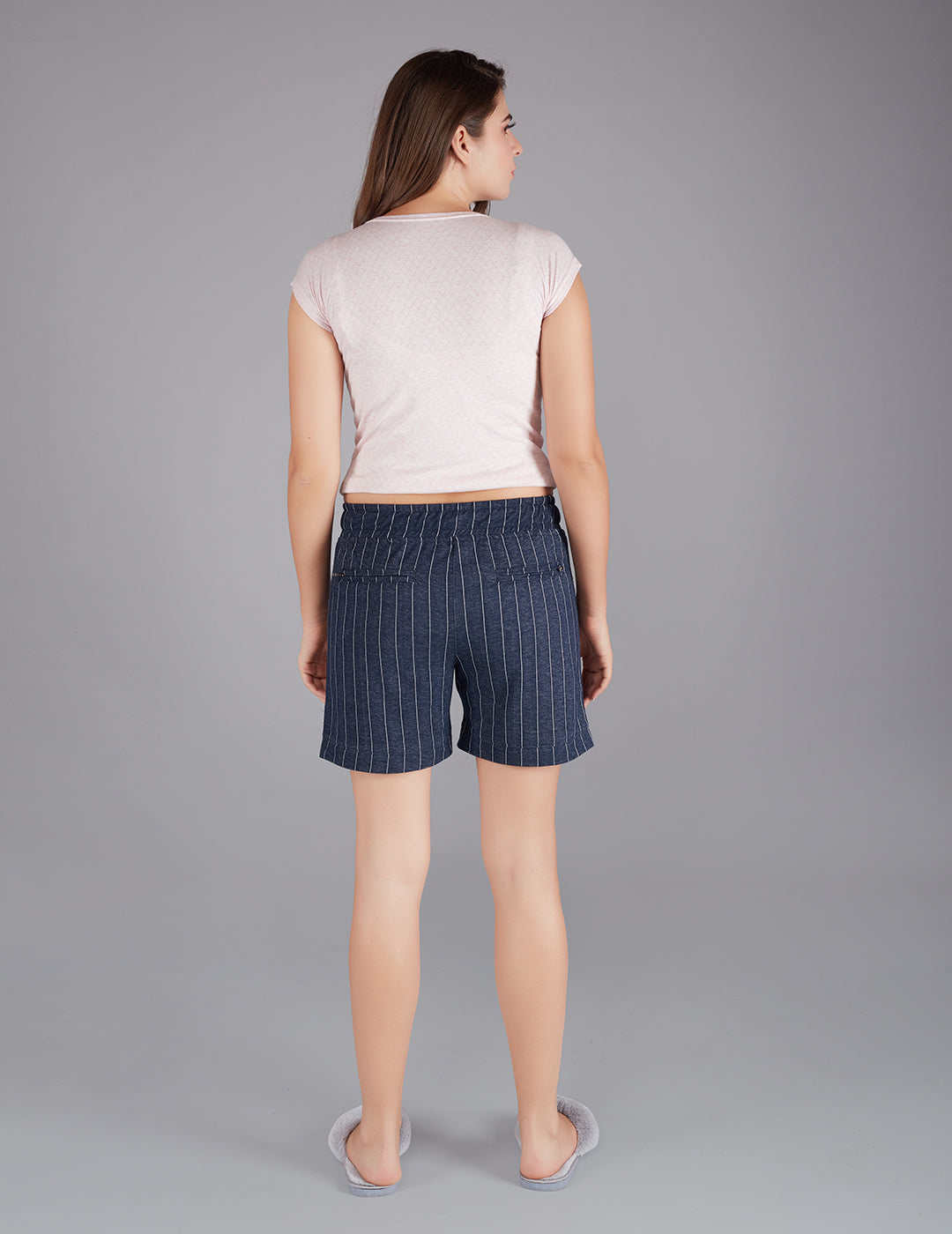 Comfortable Cotton Lounge Shorts for Women In Navy Online In India(Print Bermuda)