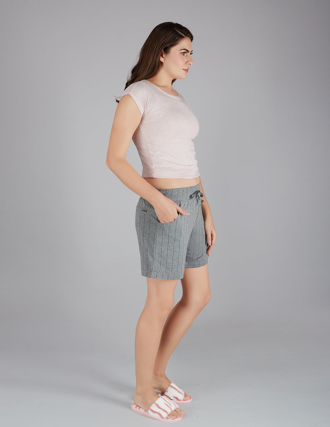 Printed Shorts For Women - Cotton Lounge Shorts(Combo of 3 - Black/Grey/Navy)