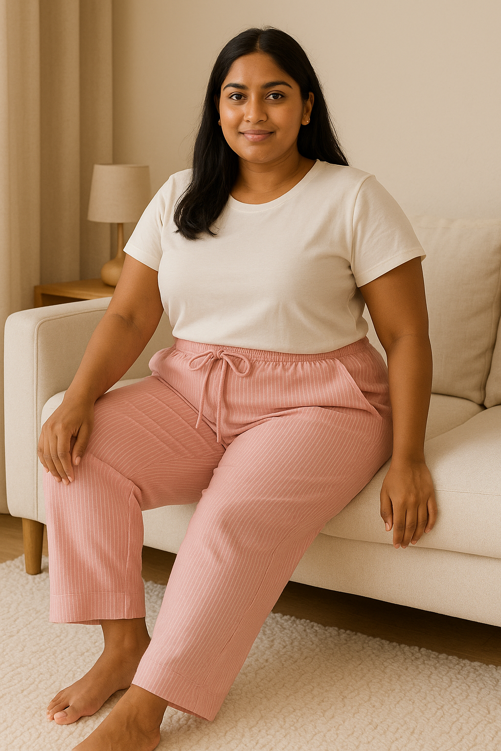 Women’s Cotton Striped Pajama Pants | High Waisted | Sizes L–5XL