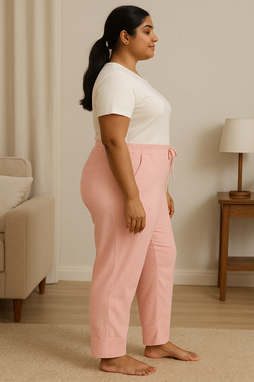 Women’s Cotton Striped Pajama Pants | High Waisted | Sizes L–5XL