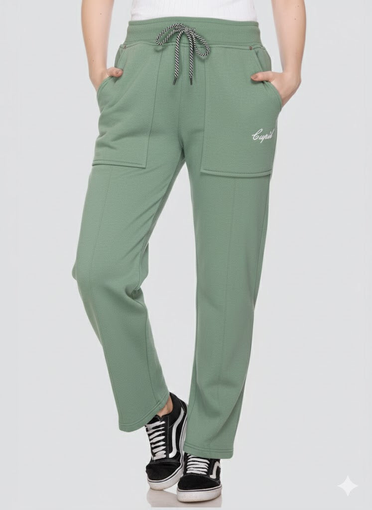 Winters Fleece Lined Warm Sweatpants -Sage