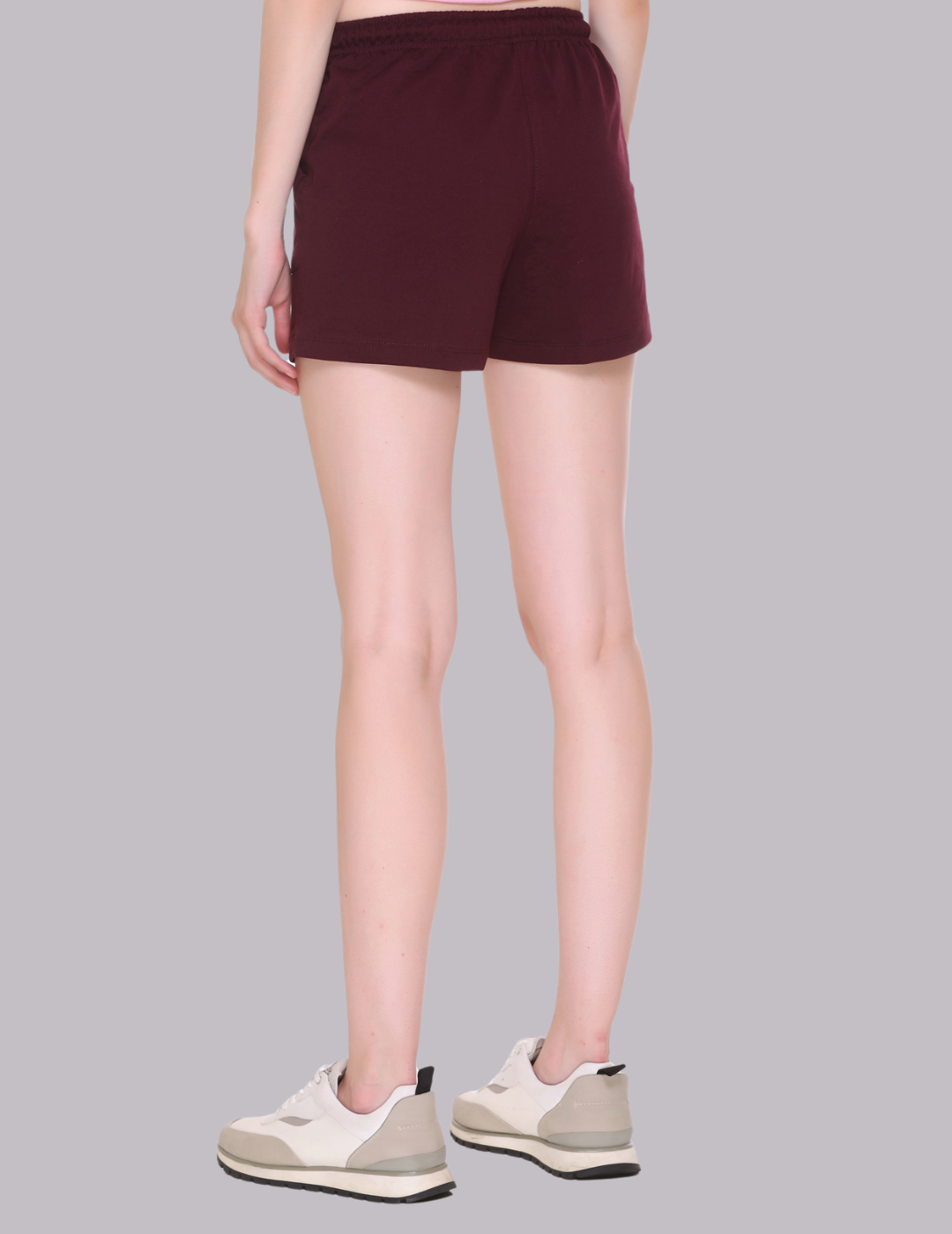 Buy Wine Bermuda Shorts For Women