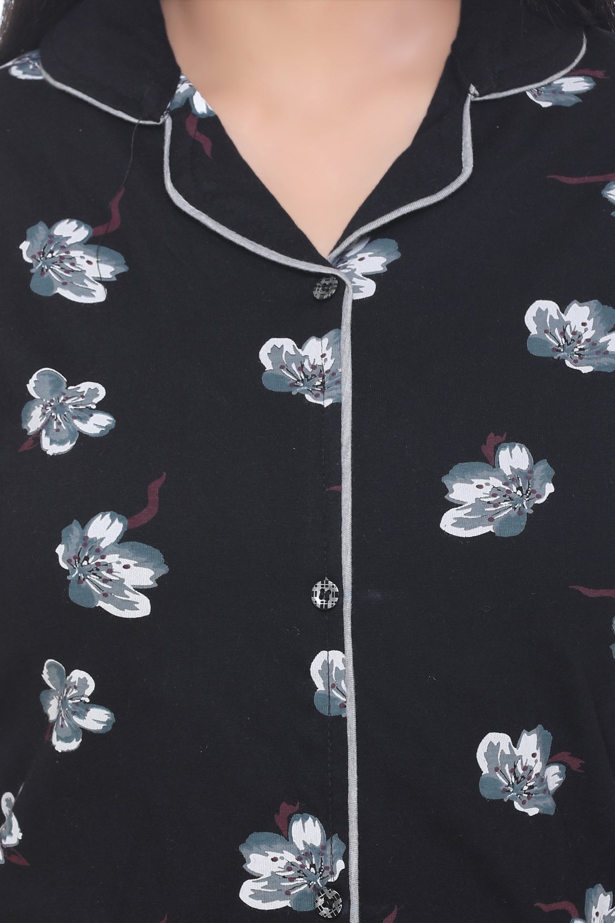 CUPID All Over Print Super Soft Cotton Night Suit ( Black) freeshipping - Cupid Clothings