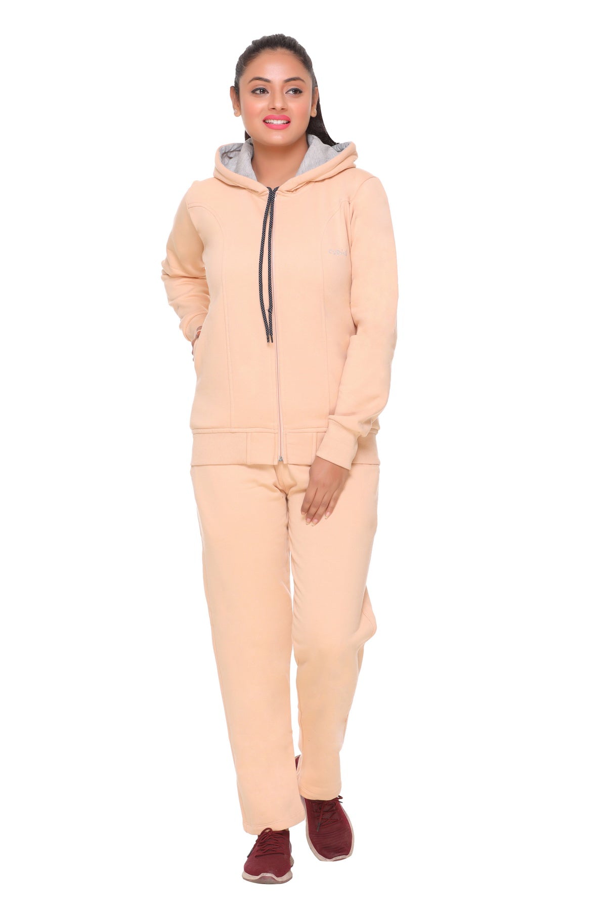Winter Fleece Tracksuit For Women - Beige
