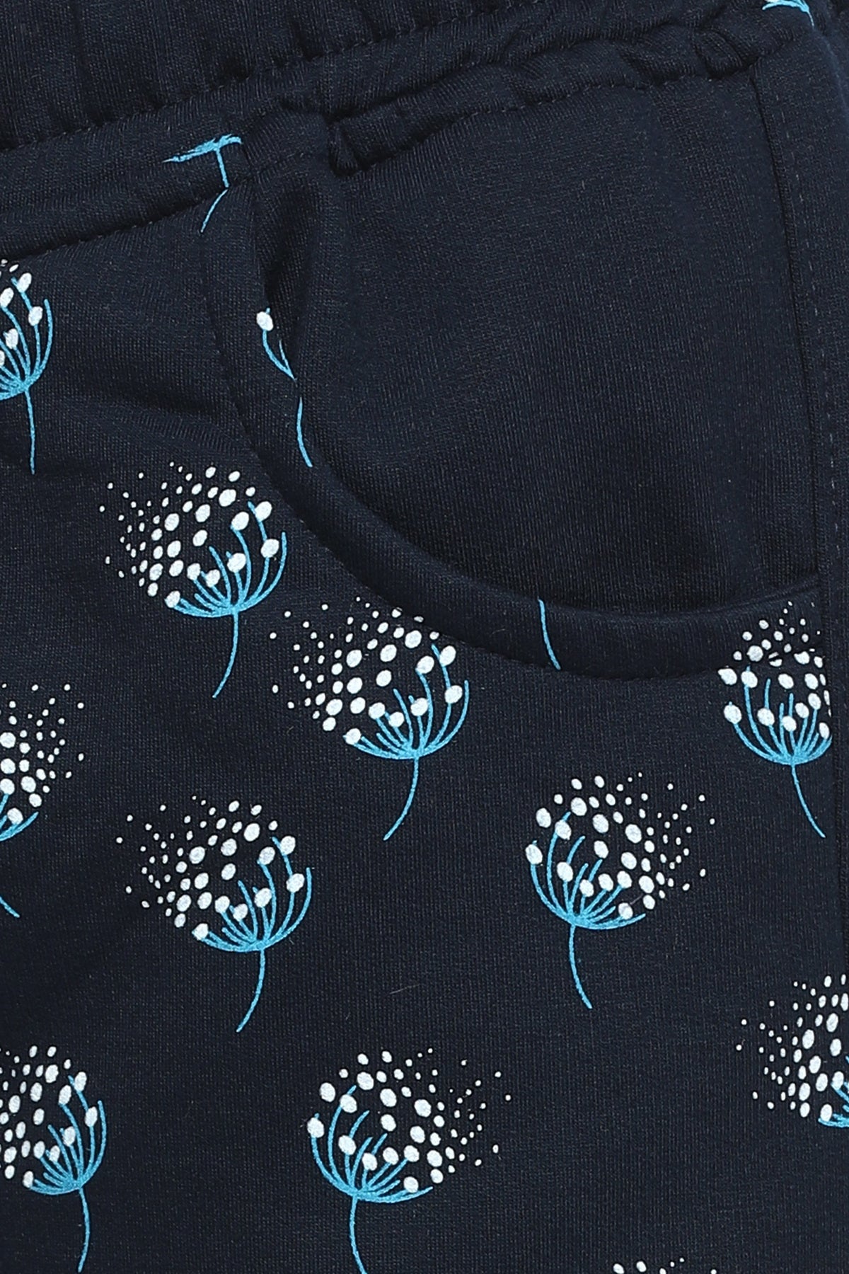 Comfortable Navy Blue Winter Fleece Cotton Printed Joggers for Women online in India