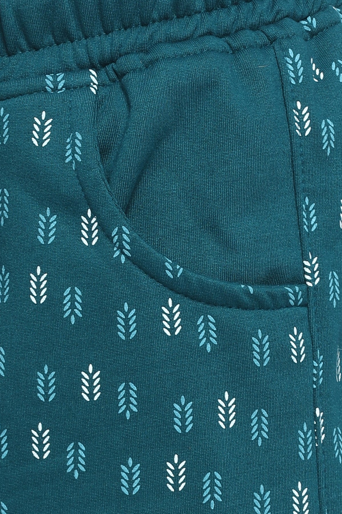 Comfortable Teal Blue Winter Fleece Cotton Printed Joggers for Women online in India