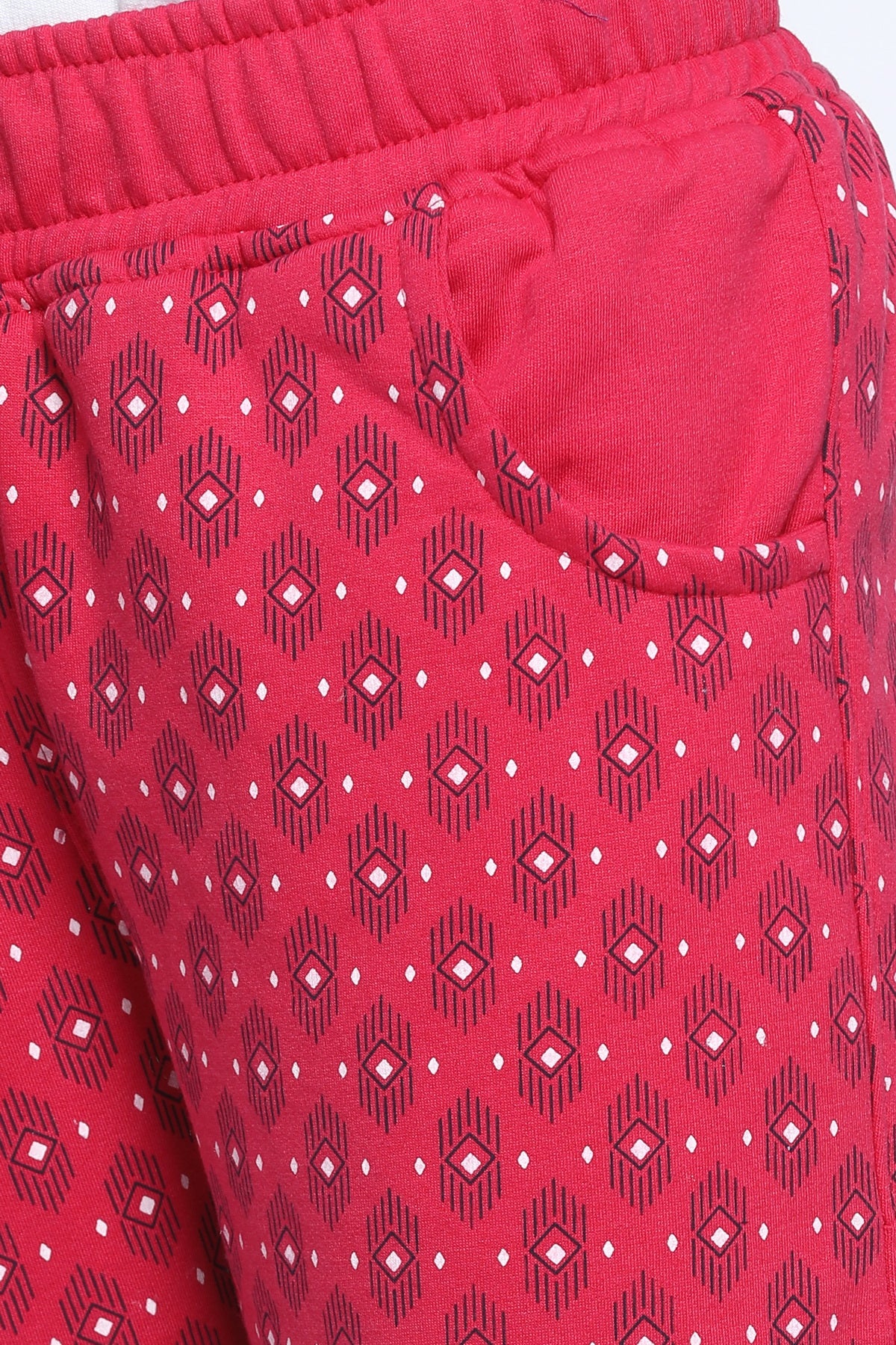 Comfortable Pink Winter Fleece Cotton Printed Joggers for Women online in India