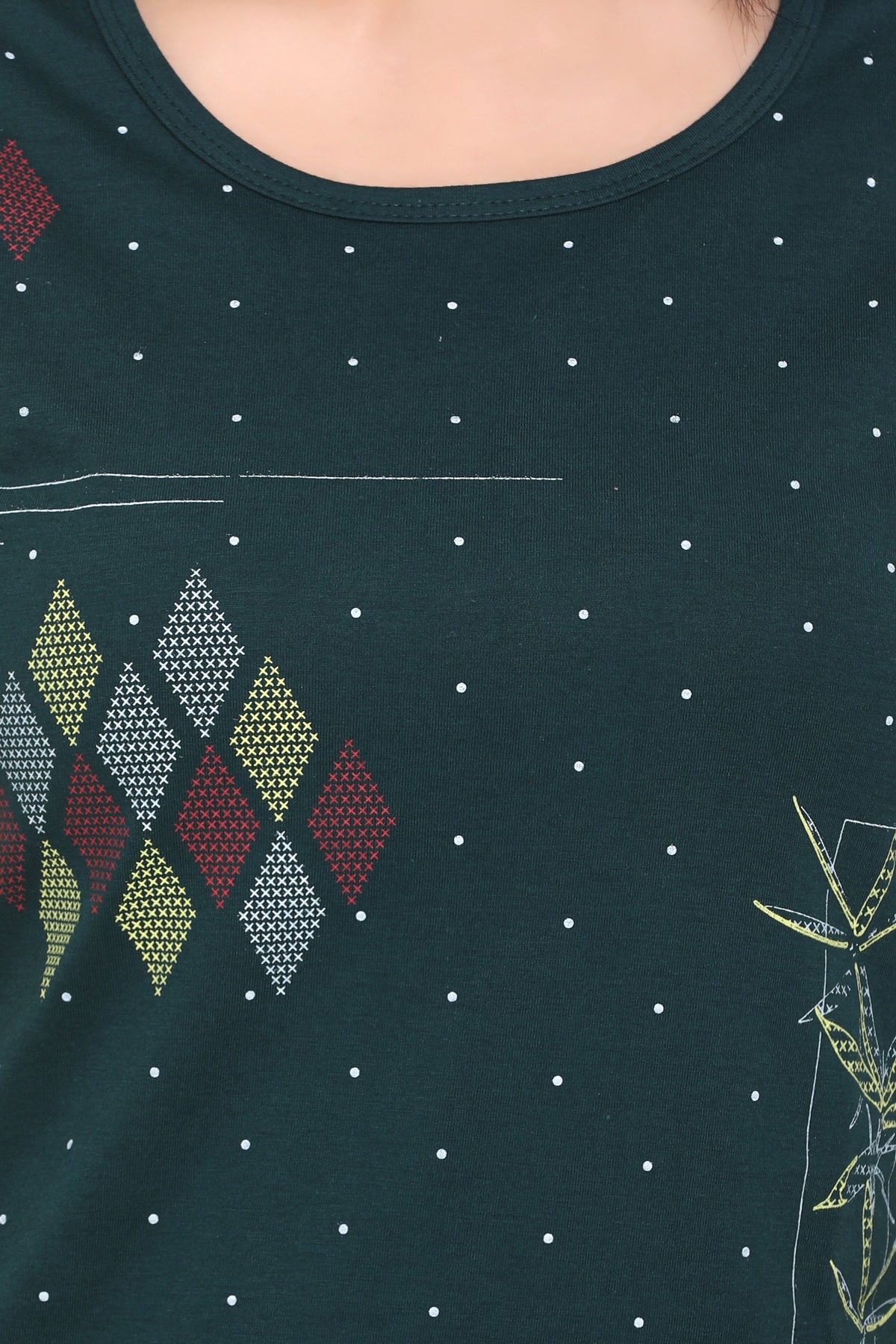 Cotton Printed Long T-Shirts For Women In Half Sleeves At Online