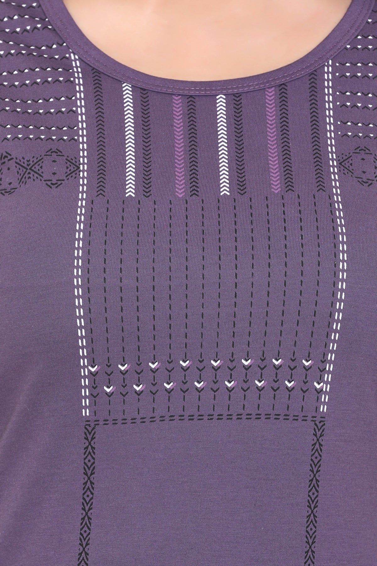 Cotton Printed Long T-Shirts For Women In Half Sleeves At Online