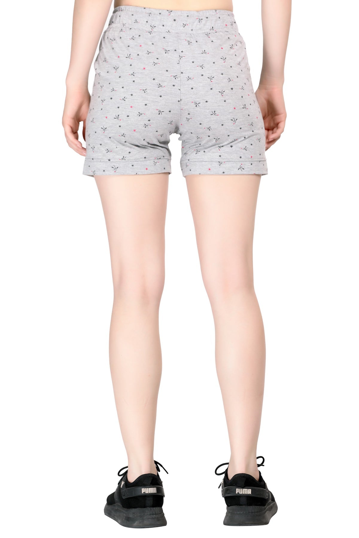 CUPID Plus Size Printed Cotton Shorts For Women Combo Pack of Two ( Grey/ Maroon) freeshipping - Cupid Clothings