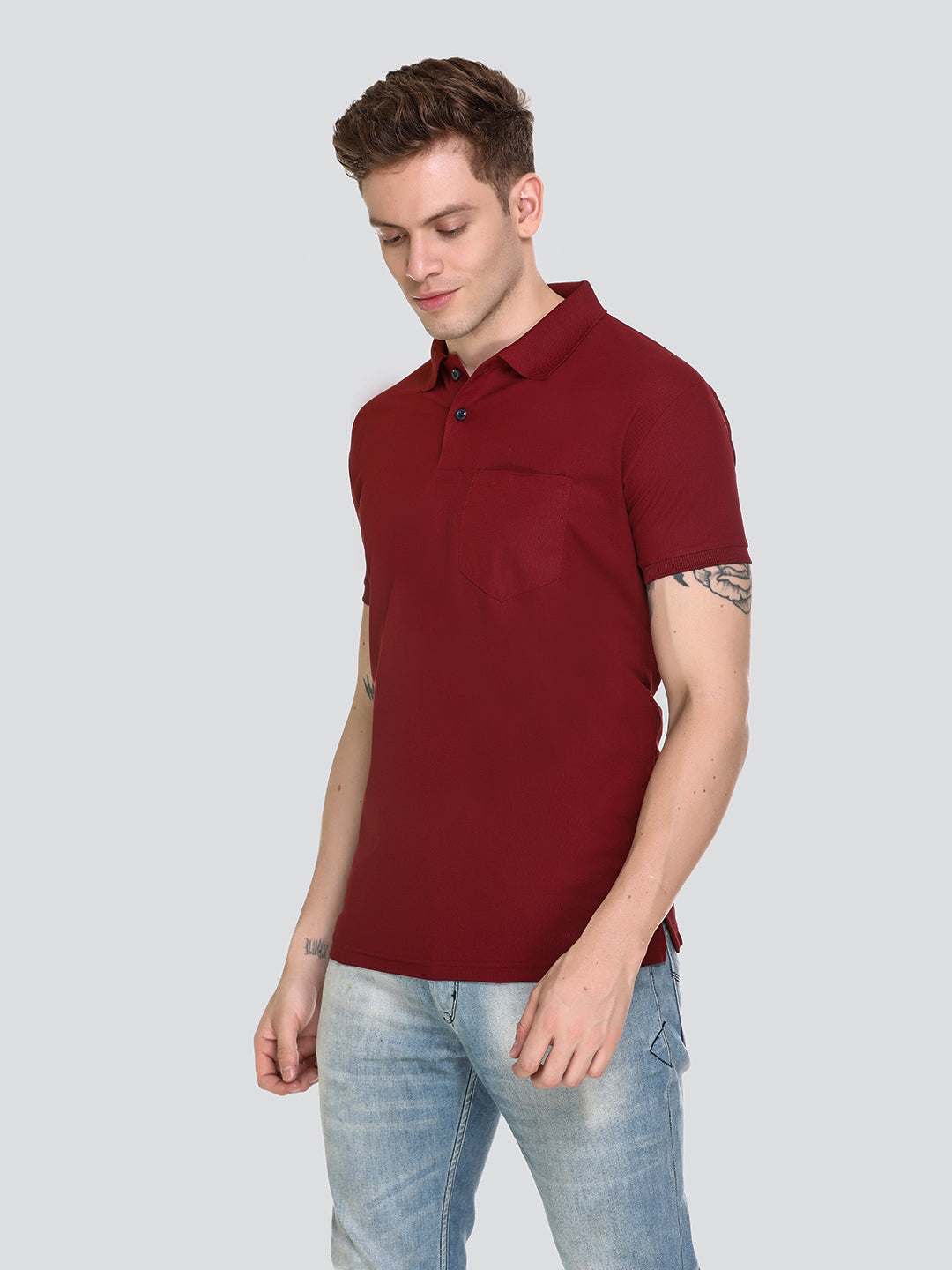 Buy Maroon Collar T-shirts For Men Online In India