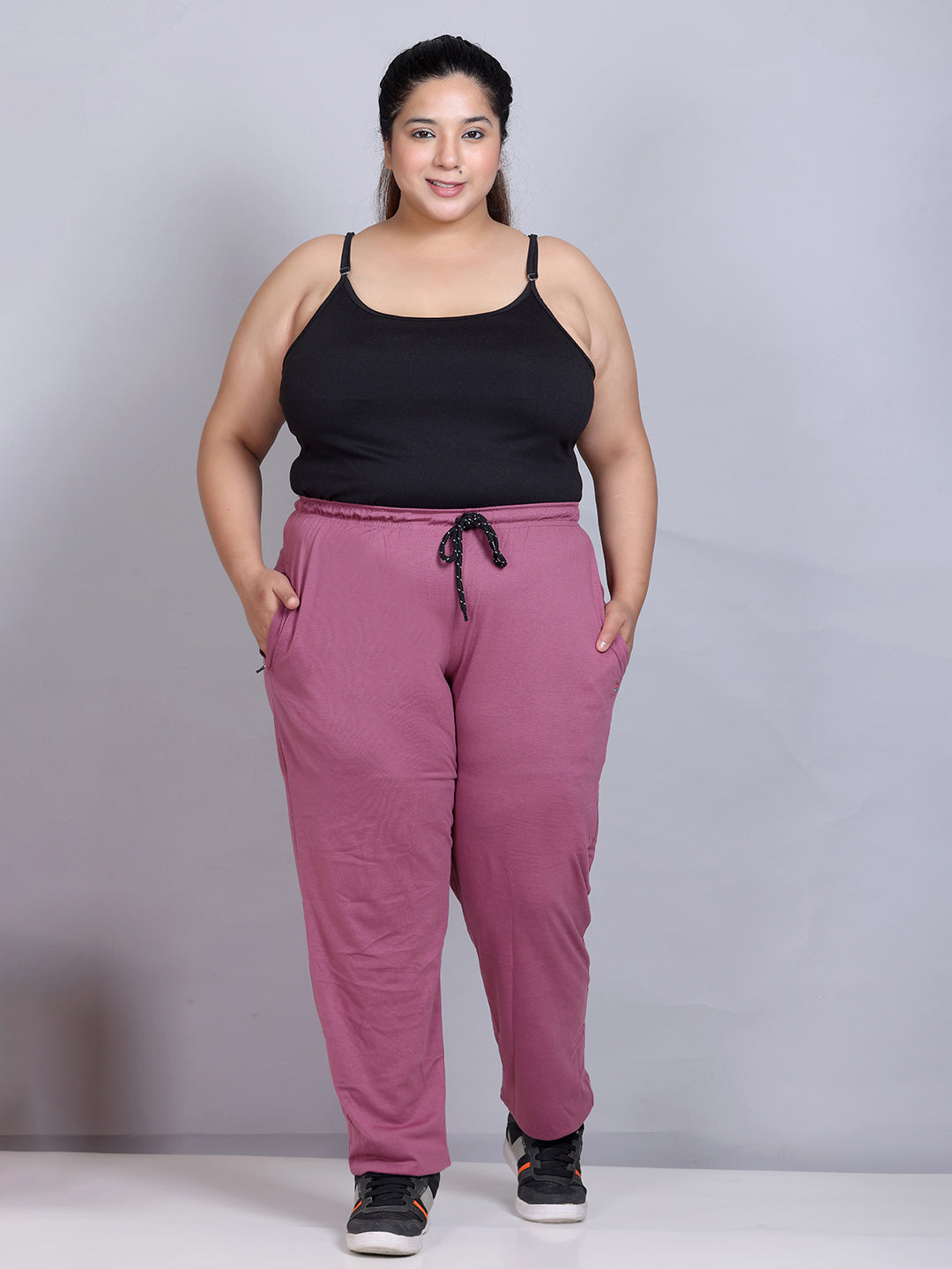 Buy Mauve Cotton Track Pants For Women At Best Prices