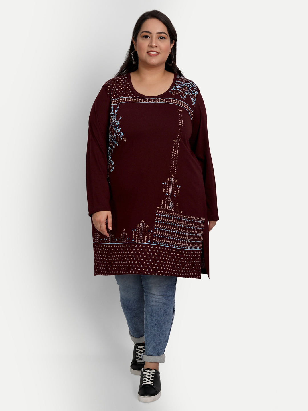 Stylish Plus Size Full Sleeves Cotton Long Tops For Women (Pack of 2) Online In India