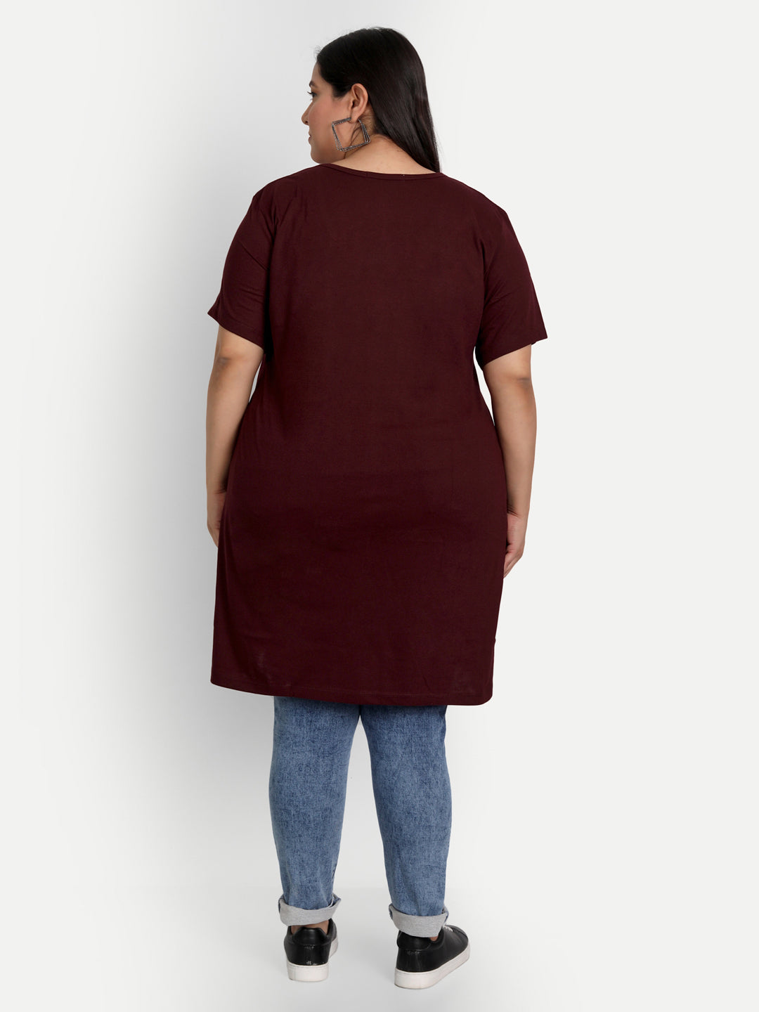Buy Longline T-Shirts For Women - Wine