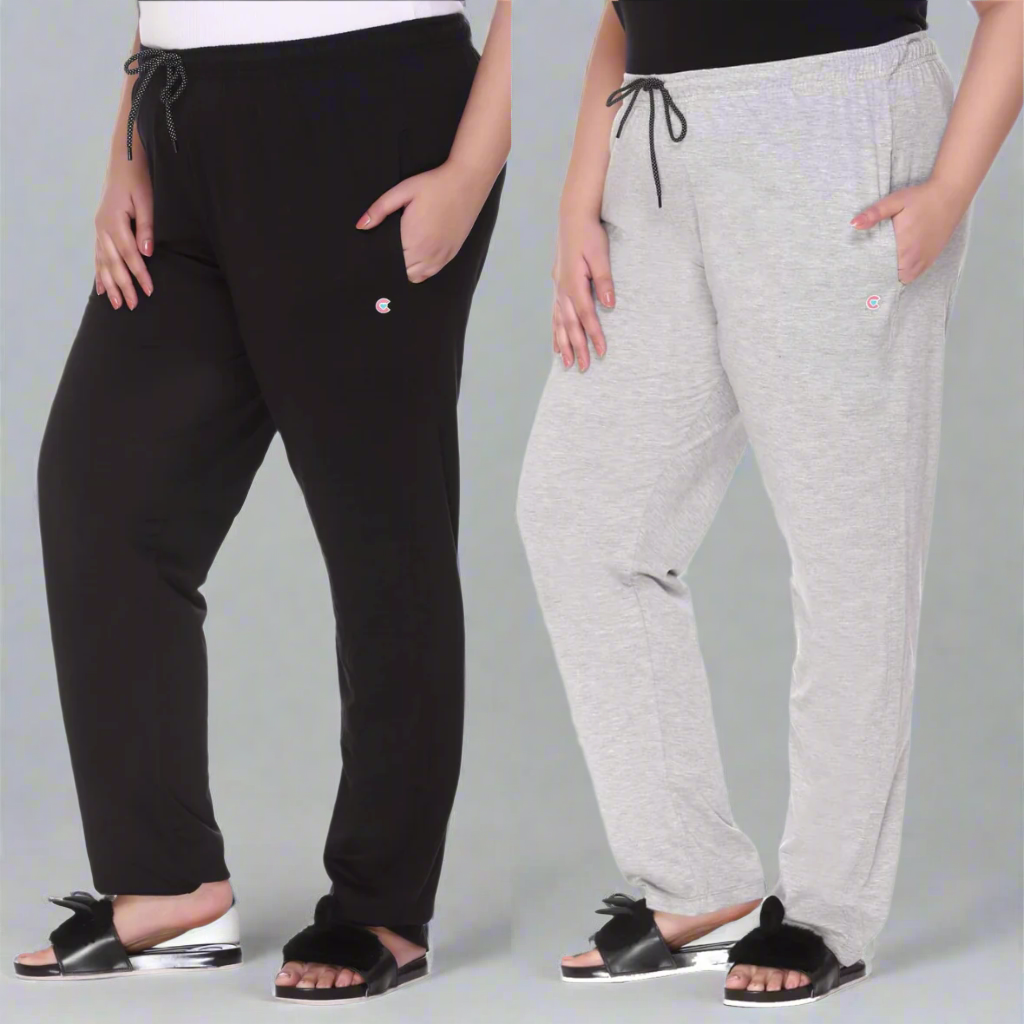Cotton Track Pants For Women (Pack of 2)