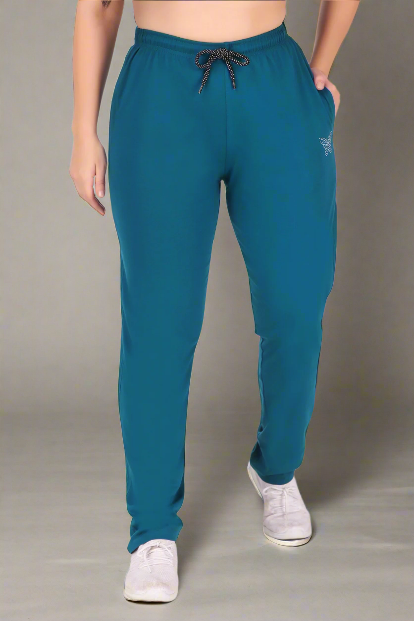 Cotton Track Pants with One Zipper Pocket