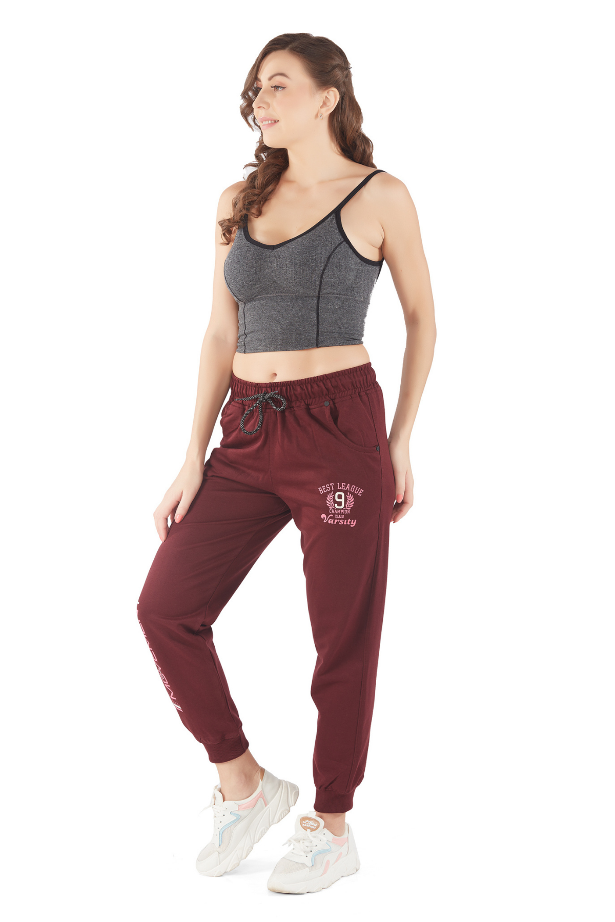 Buy Regular Fit Cotton Wine Joggers for Women with Pockets online in India  - Cupidclothings – Cupid Clothings