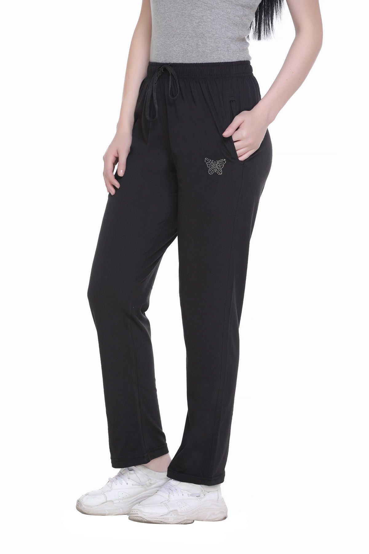 Cotton loose track pants for ladies